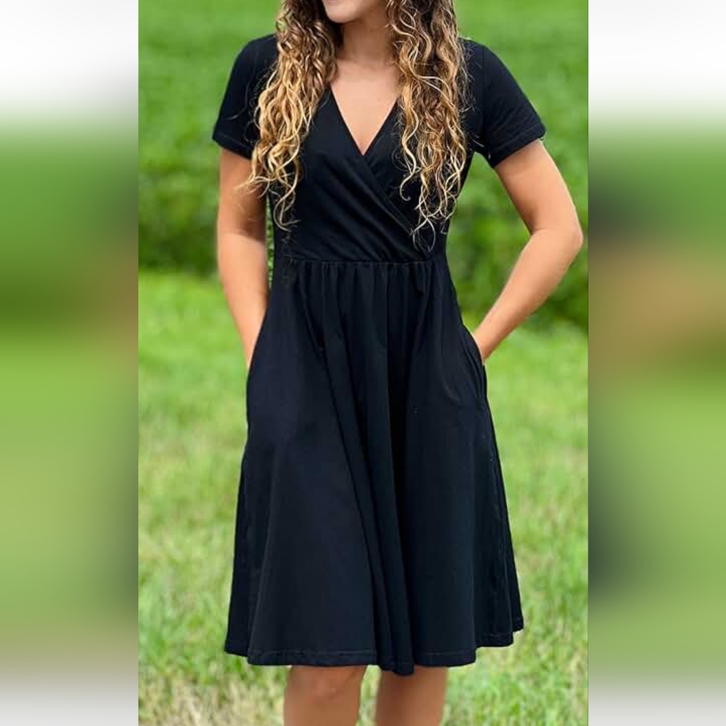 Chic Black Wrap Dress